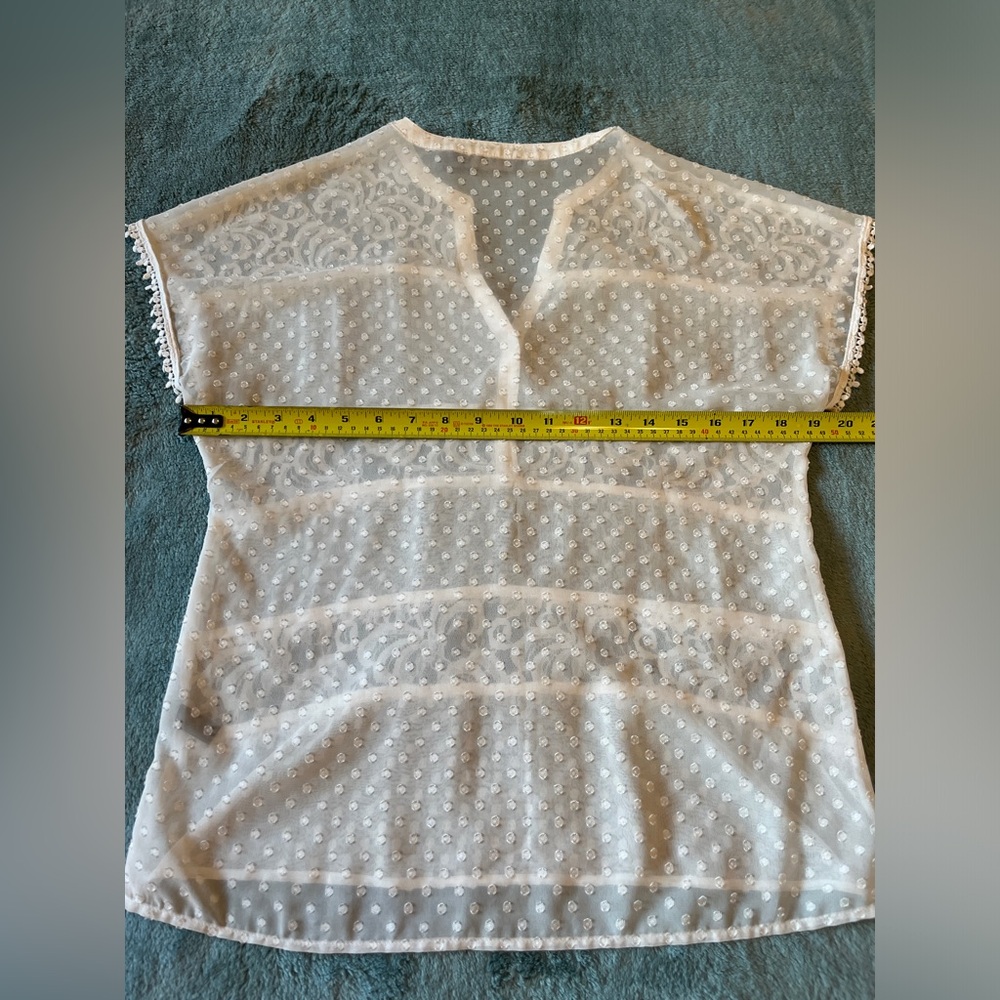 The Limited White Swiss Dot Lace Top Cap Sleeve Size S Small EUC - Picture 5 of 8